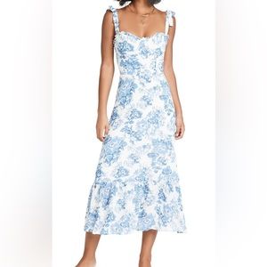 Reformation | Nikita MIDI Dress blue Floral | Size 6